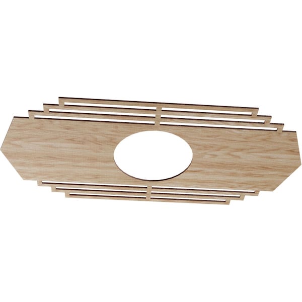 Chrysler Wood Fretwork Pierced Ceiling Medallion, Red Oak, 40W X 20H X 10 1/2ID X 3/8T